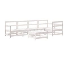 Juego muebles de jardín 6 piezas madera maciza pino