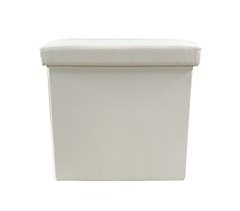 Puff Ottoman Almacenaje Cuadrado Polipiel Plegable