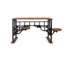 Mesa de comedor en madera de mango y patas de hierro
