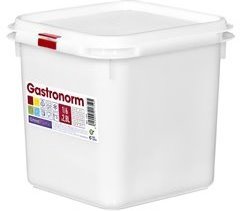 Pack de 6 tuppers de plástico cuadrado con tapa, 1 litro