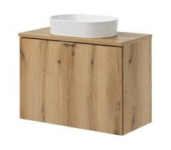 Mueble bajo Newport con lavabo de cerámica y 2 puertas 80