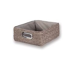 Cajón de paja trenzado topo