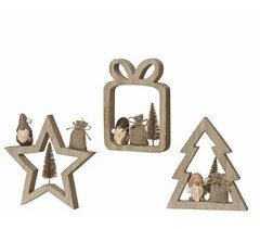 Figura XMAS GNOMOS surtidas madera 16,5cm marca DECORIS 