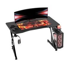 Mesa Gaming Melamina de Madera, Acero HOMCOM 120x65