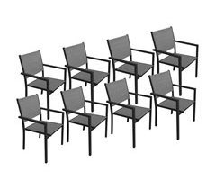 Juego de 8 sillas de textileno y aluminio