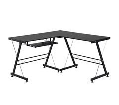 Mesa de Ordenador Tablero MDF, Acero HOMCOM 130x130