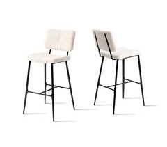 MEUBLES COSY Taburete De Bar Tapizado Bouclé Pack 2