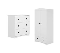 Cómoda 3 cajones y armario 2 puertas 1 cajón Kocot Kids Julia