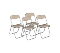 Juego de 4 sillas plegables en metal