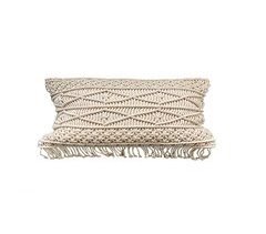 Funda de cojín de algodón macramé