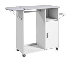 Mueble de Planchar Melamina de Madera, Poliéster HOMCOM