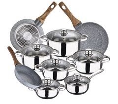 Bateria de cocina 12 piezas con juego de sartenes