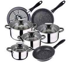 Bateria de cocina 8 piezas con juego de sartenes