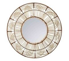Espejo redondo de ratán