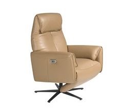 Sillón giratorio piel con mecanismo relax