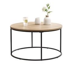 Mesa de centro Kuhmoinen redonda MDF/metal