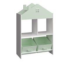 Estantería infantil Vipsali forma de casa con 2 cajas [en.casa]