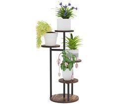 Estantería para Plantas Acero, Madera de Abeto Outsunny