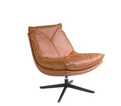 Sillón giratorio tapizado en piel