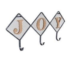 Percha de maderay metal de 3 ganchos