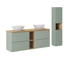 Conjunto mueble lavabo doble y columna Jade