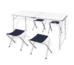 Set de Mesa y 4 Sillas Plegables
