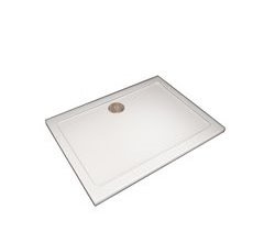 Plato de ducha rectangular con accesorios de desagüe 80x90