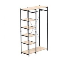 Vestidor Armario Abierto con 5 Estantes y 1 Barra