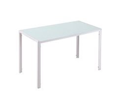 Mesa de Comedor Metal, Vidrio Templado HOMCOM, hogar - cocina 120x60