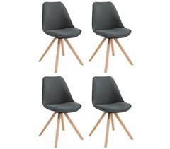 Pack de 4 sillas de comedor Toulouse Square en tela