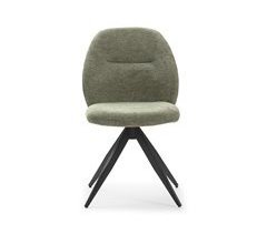 Silla giratória TAMARA tapizada en tela verde