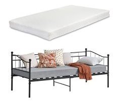 Cama Simple Arjeplog con reposacabezas colchón y somier 95x209