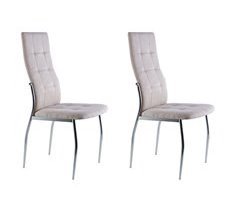 Pack 2 Sillas de Comedor Moderno Tapizadas Patas Metal