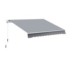 Toldo Manual Retráctil Aluminio, Metal, Poliéster Outsunny 295x245