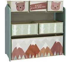 Estantería para Juguetes MDF, Acero, Tela no Tejida ZONEKIZ 30