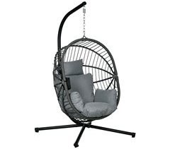 Silla Colgante Huevo Acero, Poliéster Outsunny