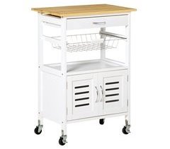 Carrito de Cocina Bambú, MDF y Metal HOMCOM, hogar - cocina