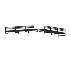 Juego muebles de jardín 6 piezas madera maciza pino