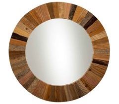 Espejo de madera redondo