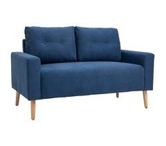 Sofá Doble Poliéster, Espuma, Madera de Caucho HOMCOM