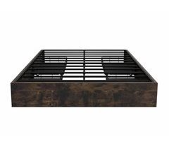 Estructura de cama doble efecto madera con almacenaje