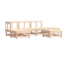 Juego de muebles de jardin 6 piezas madera