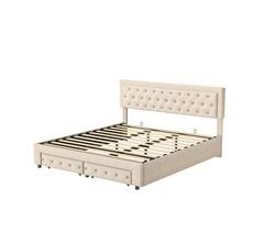 Cama doble con cajón y cajones, cama hidráulica 166x203