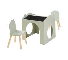 Juego infantil de mesa y 2 sillas Romso MDF en forma de casa 110