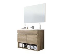 Conjunto mobiliario Aseo con Mueble suspendido 2 Puertas y Hueco