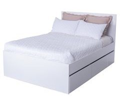 Cama nido ALPHA 140x190cm 2 cajones 1 mesita y cama blanco