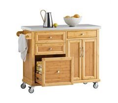Isla de Cocina con Piso de Acero FKW70-N SoBuy