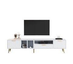 Mueble TV de panel de partículas con 2 puertas y 1 cajón