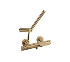 Conjunto Grifo Baño-Ducha Termostático con Caño Cascada