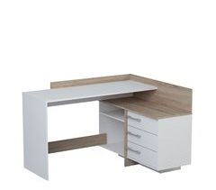 Escritorio THALES con 3 cajones color blanco y roble